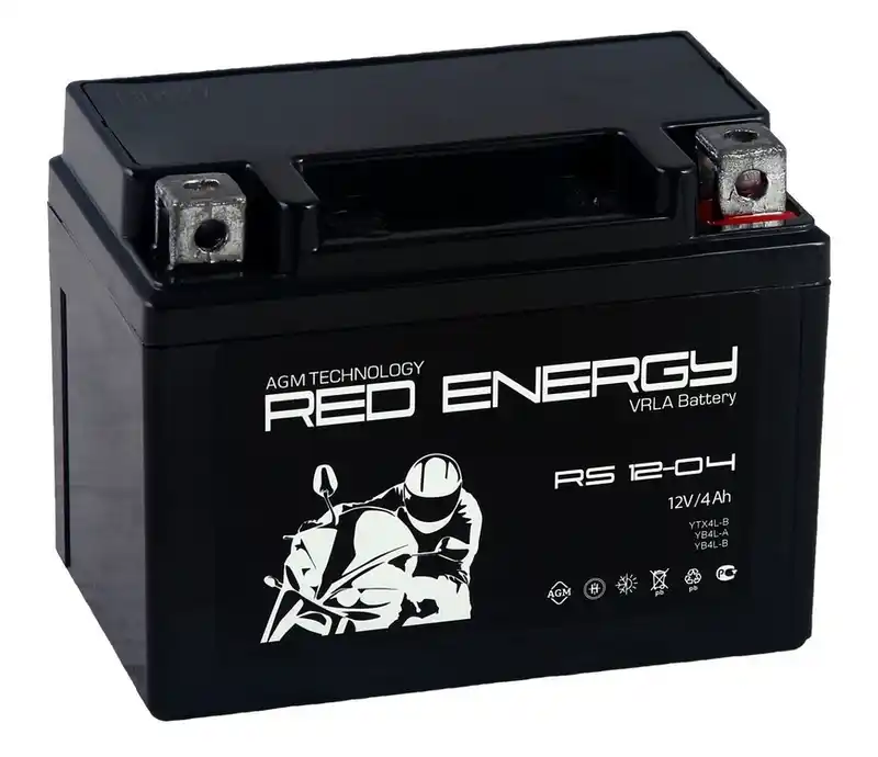 RS СТ-12-04 12V4 А/ч о.п. Red Energy [д113ш70в89/50А] Гарантия 6месяцев